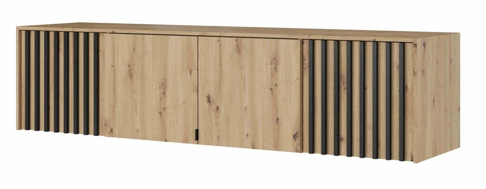 Nelly 4D wardrobe with grilles, oak color - Image 4