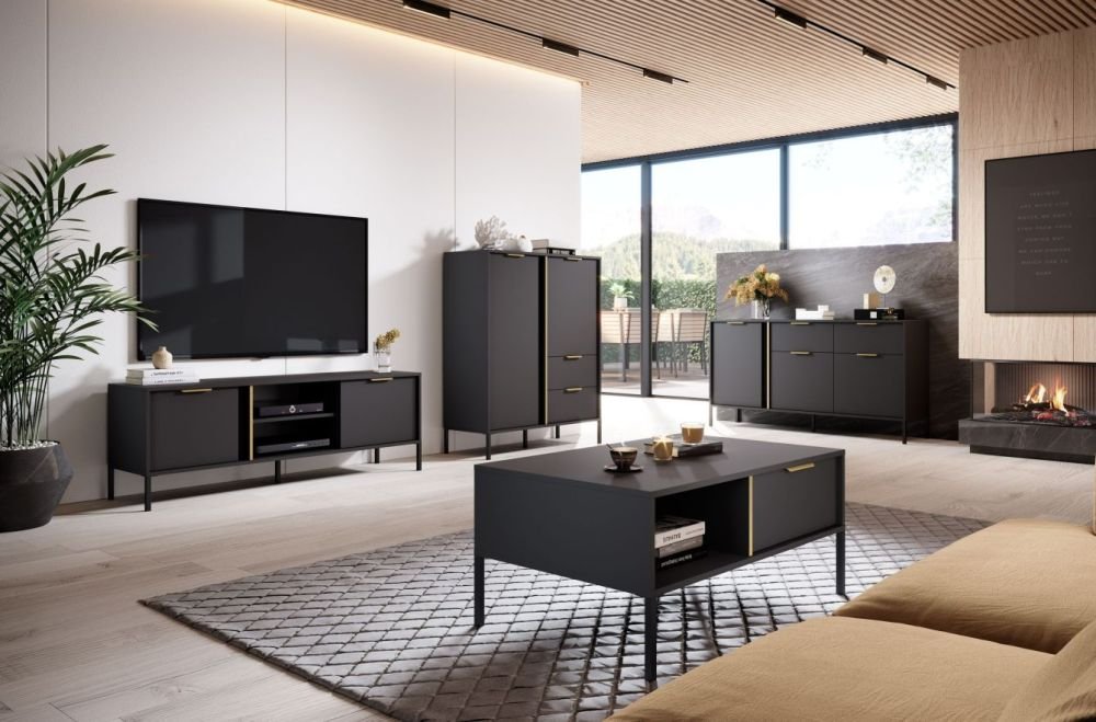 Lars anthracite-colored loft living rooms