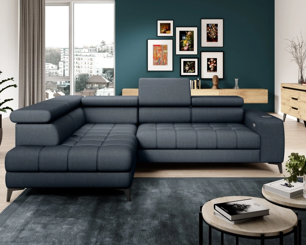 Baggio left corner sofa with electric reclining seat and bedding box Gr1 - Image 4