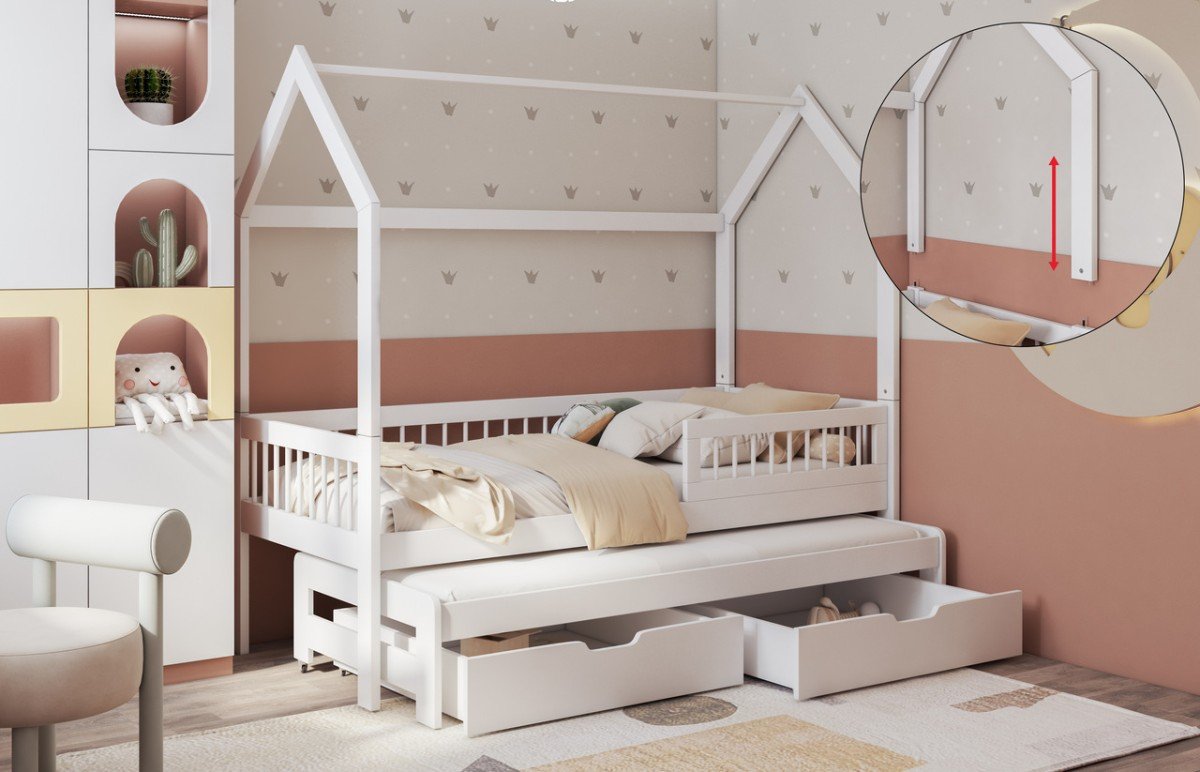 ASHER II double bed with drawers 90x200 cm