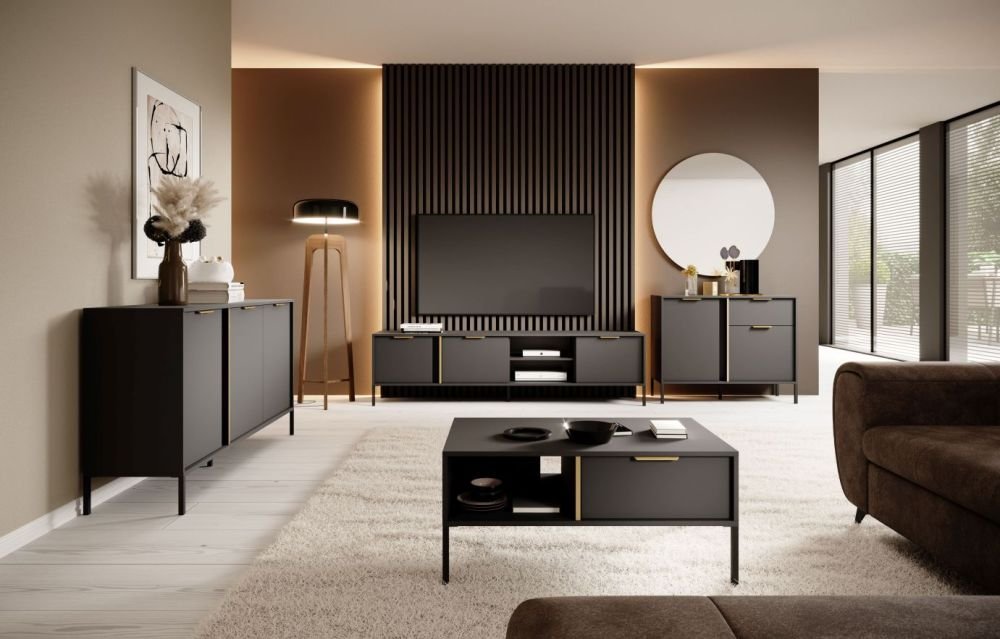 Lars anthracite loft table with drawers - Image 7