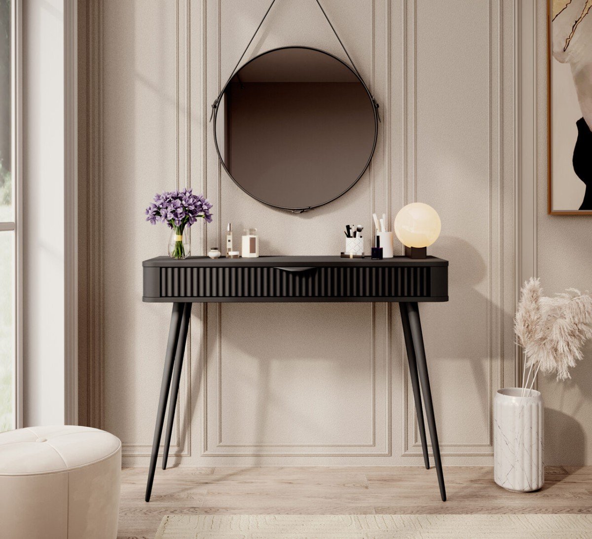 Lante dressing table on high legs, black - Image 5