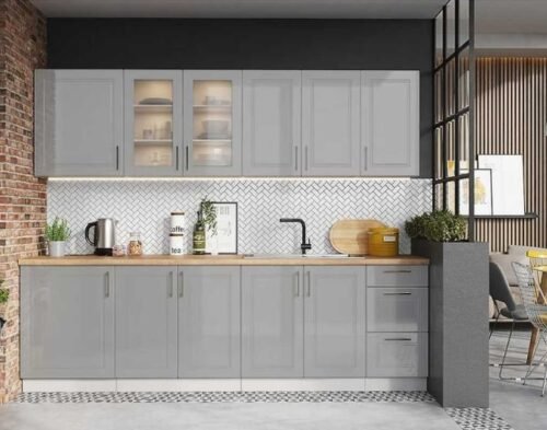 Natalia kitchen 260 cm with dryer, matte gray – SPECIAL OFFER