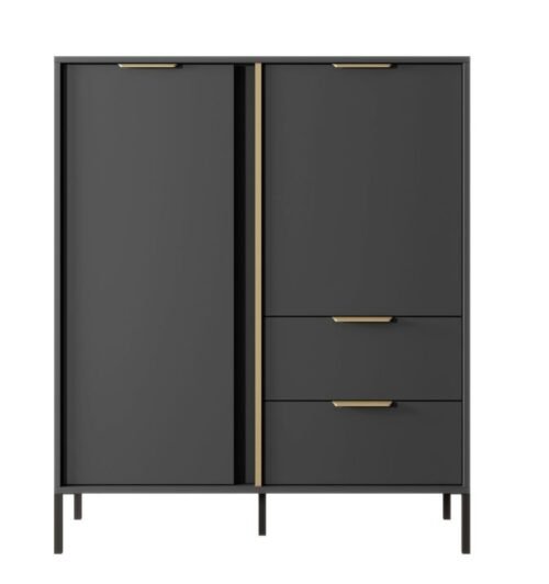 Tall chest of drawers 2D2S Lars anthracite