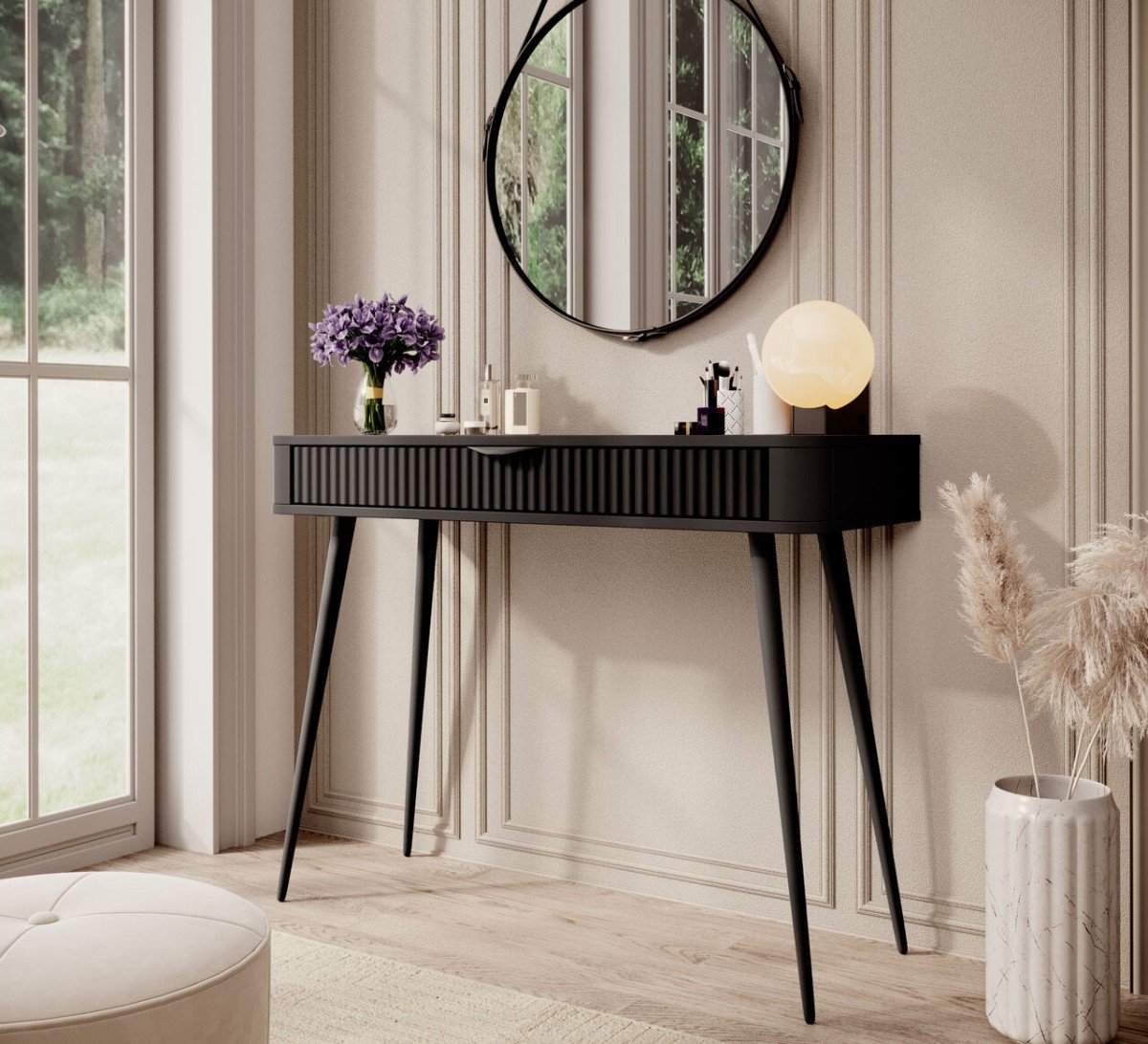 Lante dressing table on high legs, black - Image 4