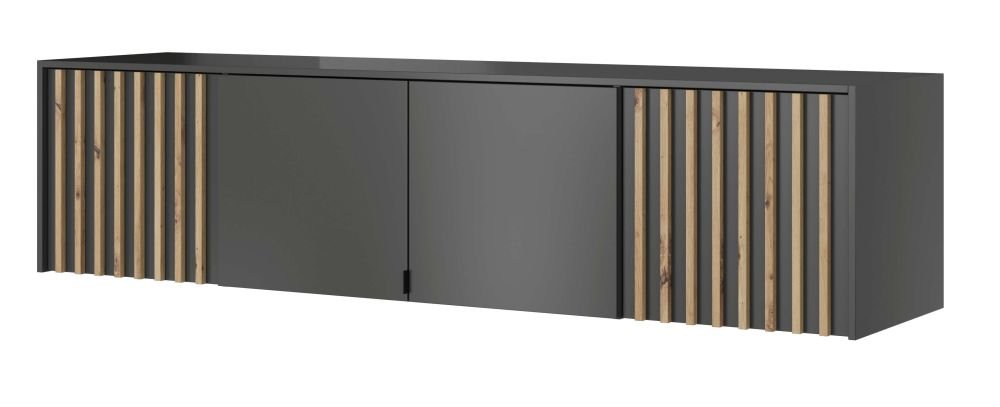 Nelly 4D wardrobe, graphite color, with grille - Image 4