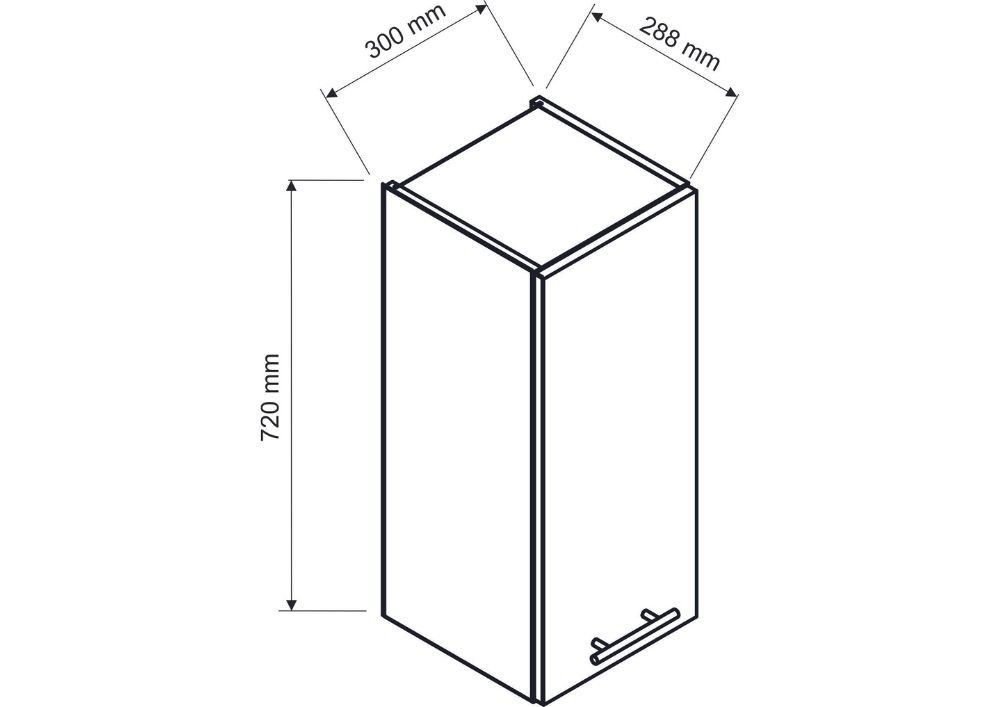 Upper hanging cabinet 30 cm Natalia W30P/L - Image 2