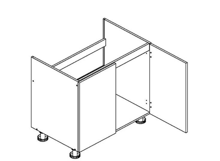 Base sink cabinet 80 cm Clara D80ZL - 2 fronts - Image 2