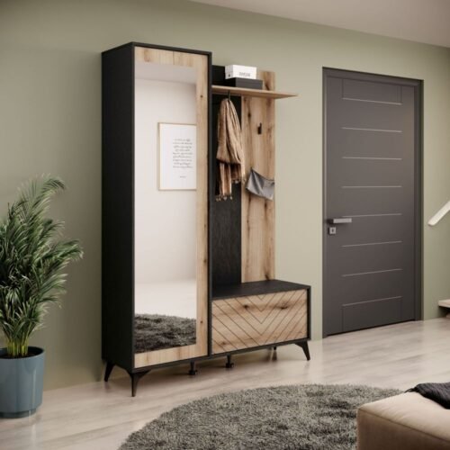 Black Diamond Loft Wardrobe – Oak Effect
