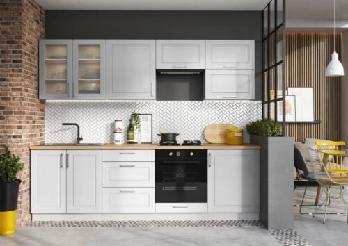 Natalia kitchen 260 cm with W60OKGR gray matte color – SPECIAL OFFER
