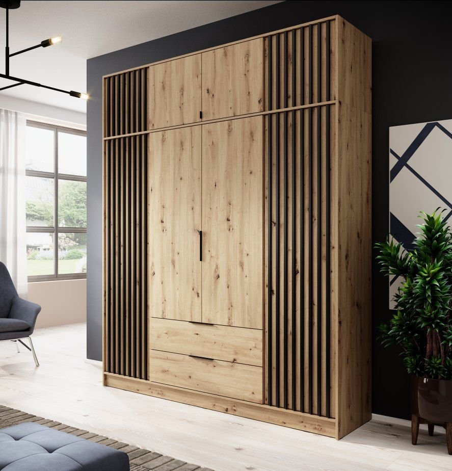 Nelly 4D wardrobe, graphite color, with grille - Image 7