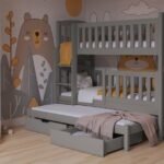 NATHAN III triple bunk bed with drawers 80x181 cm