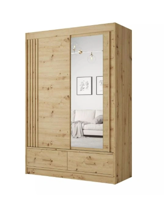 Sliding wardrobe with slats, mirror and drawers Canada CA1-150