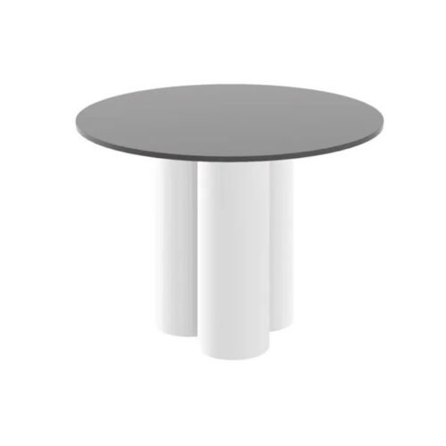 RAVEO round table 100×100 glossy gray/glossy white