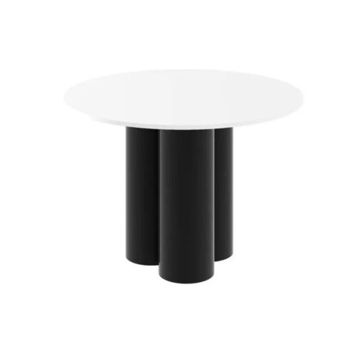 RAVEO round table 100×100 glossy white/glossy black