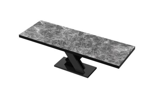 XENON LUX extendable table 160(256)x89 grey marble/black glossy