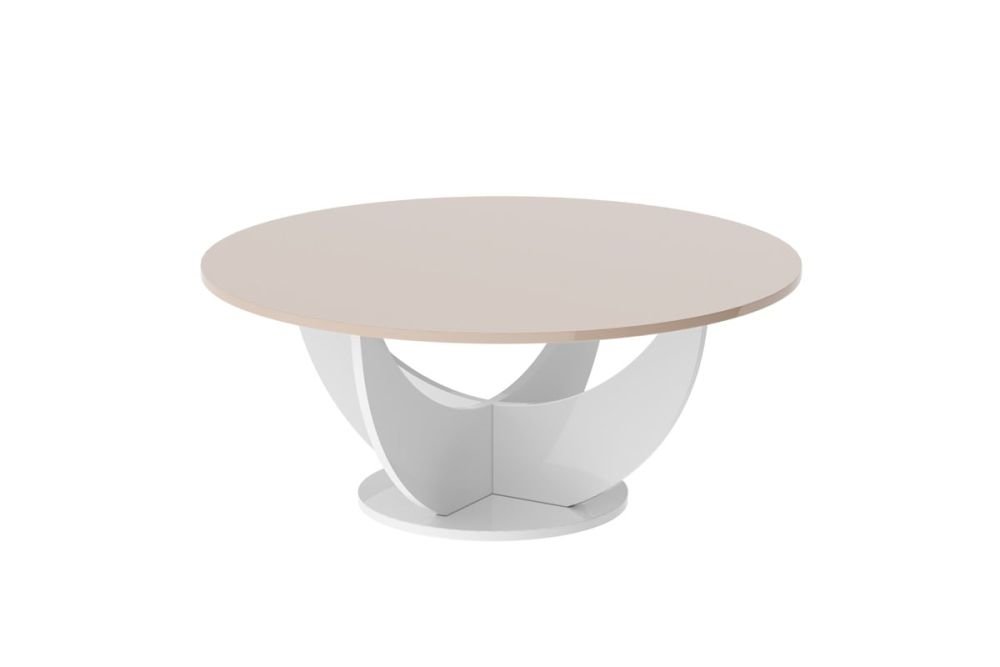 CAPRI coffee table 100x100 cappuccino glossy/white glossy