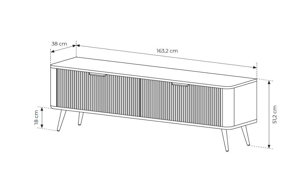 Lante TV cabinet 163 cm on high gold legs, beige - Image 5