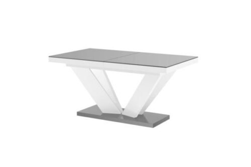 VIVA 2 table 160(256)x89 glossy gray/glossy white, extendable