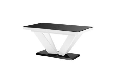 VIVA 2 table 160(256)x89 glossy black/glossy white, extendable
