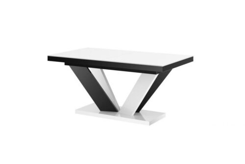 VIVA 2 table 160(256)x89 glossy white/glossy black color mix, extendable