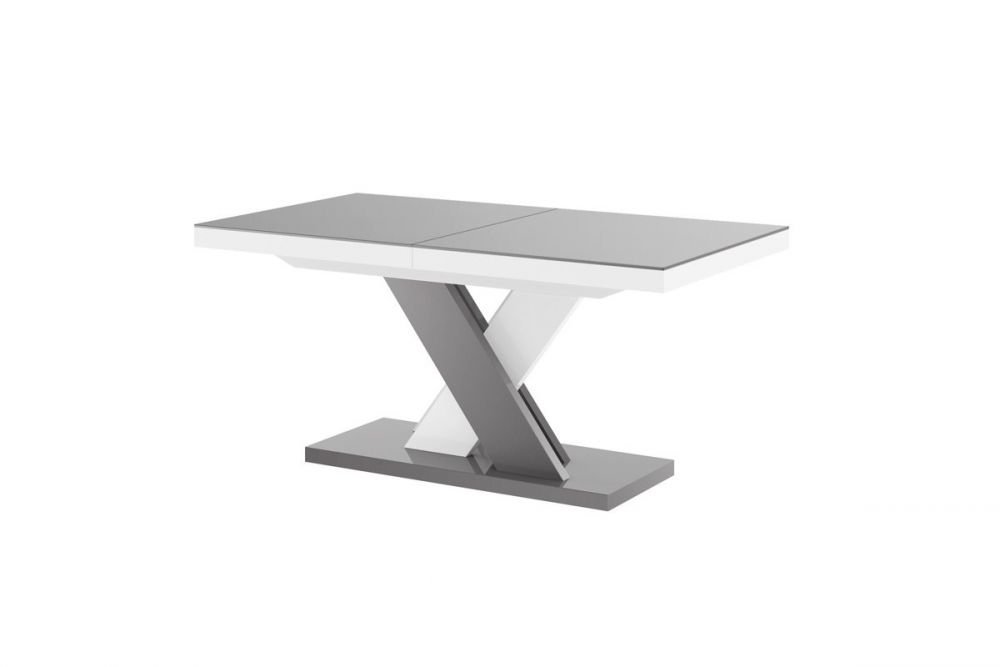 XENON LUX table 160(256)x89 glossy gray/glossy white color mix extendable
