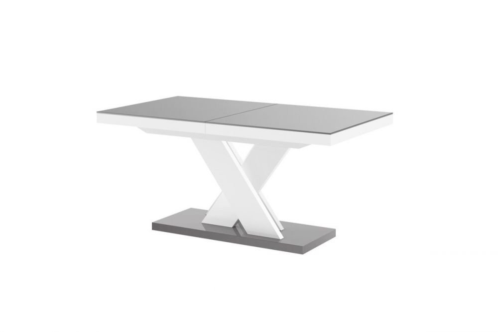 XENON LUX table 160(256)x89 glossy gray/glossy white, extendable