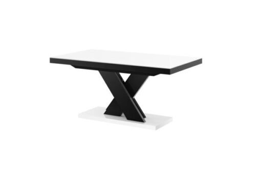 XENON LUX table 160(256)x89 glossy white/glossy black, extendable