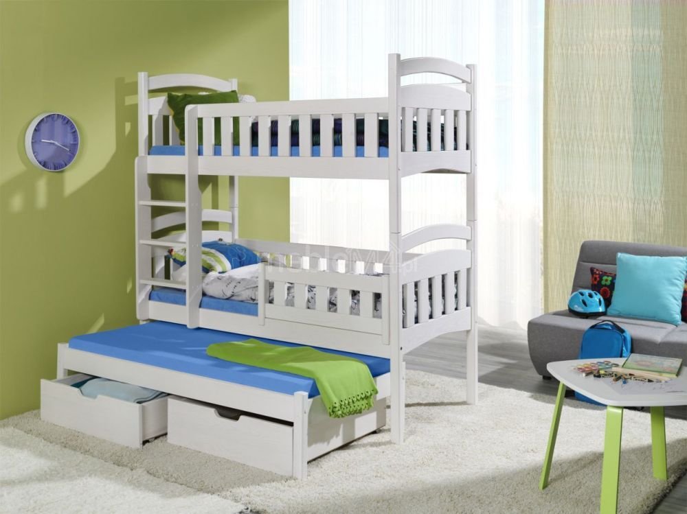 DOMINIK III triple bunk bed with drawers 90x200 cm - Image 4