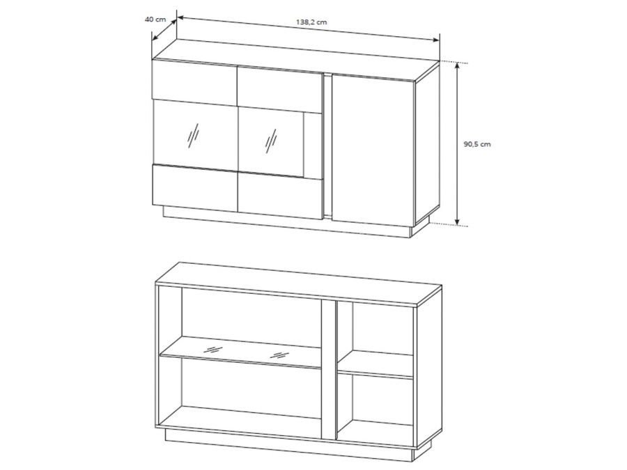 Chest of drawers 138 Arco - glossy white - Image 2