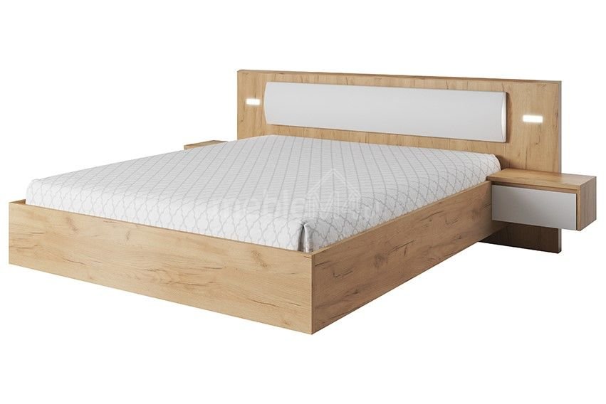 Bed with headboard + LED + bedside tables Xelo - 160