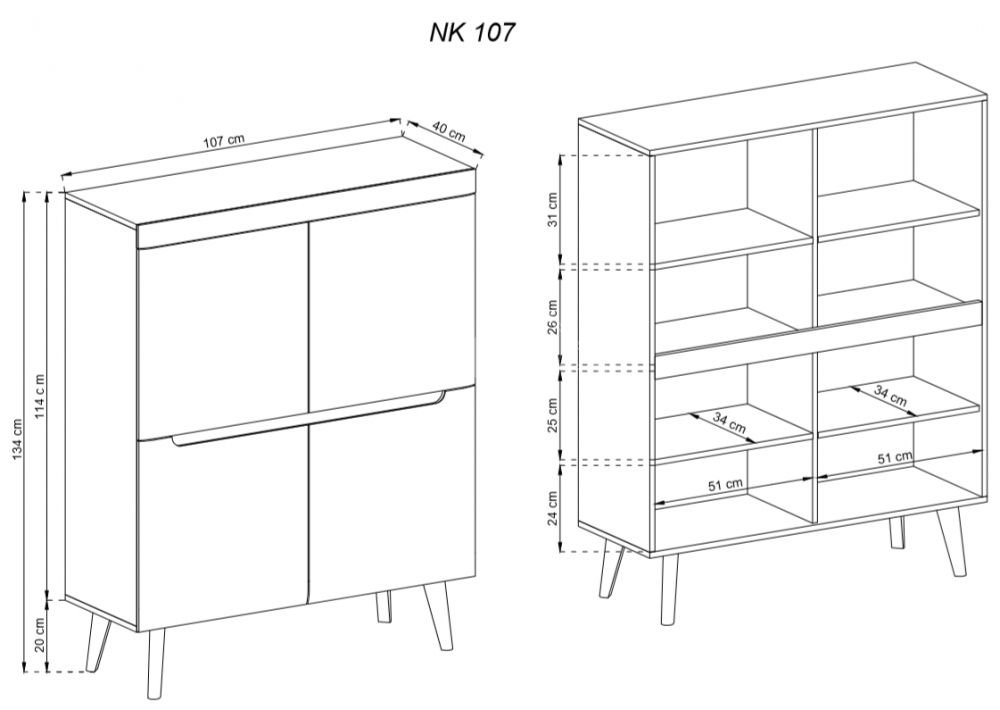 Nordi NK107 chest of drawers - oak imitation - Image 3