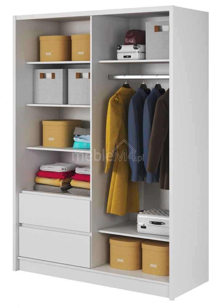 Sara 130 sliding wardrobe - white - Image 3