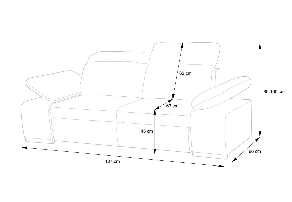 Two-seater sofa with adjustable headrests and armrests Odessa Gr2 - Image 3