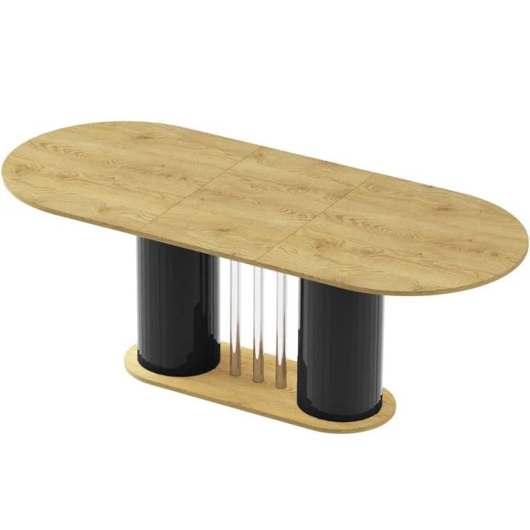 CESARO extendable table 160(208)x89 oak/black glossy