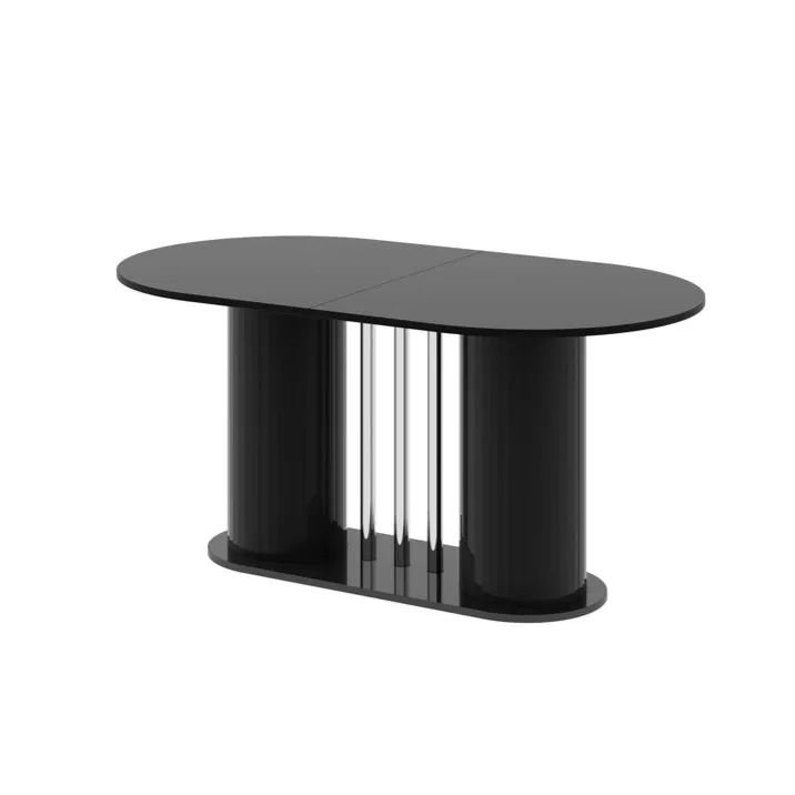 CESARO extendable table 160(208)x89 black glossy