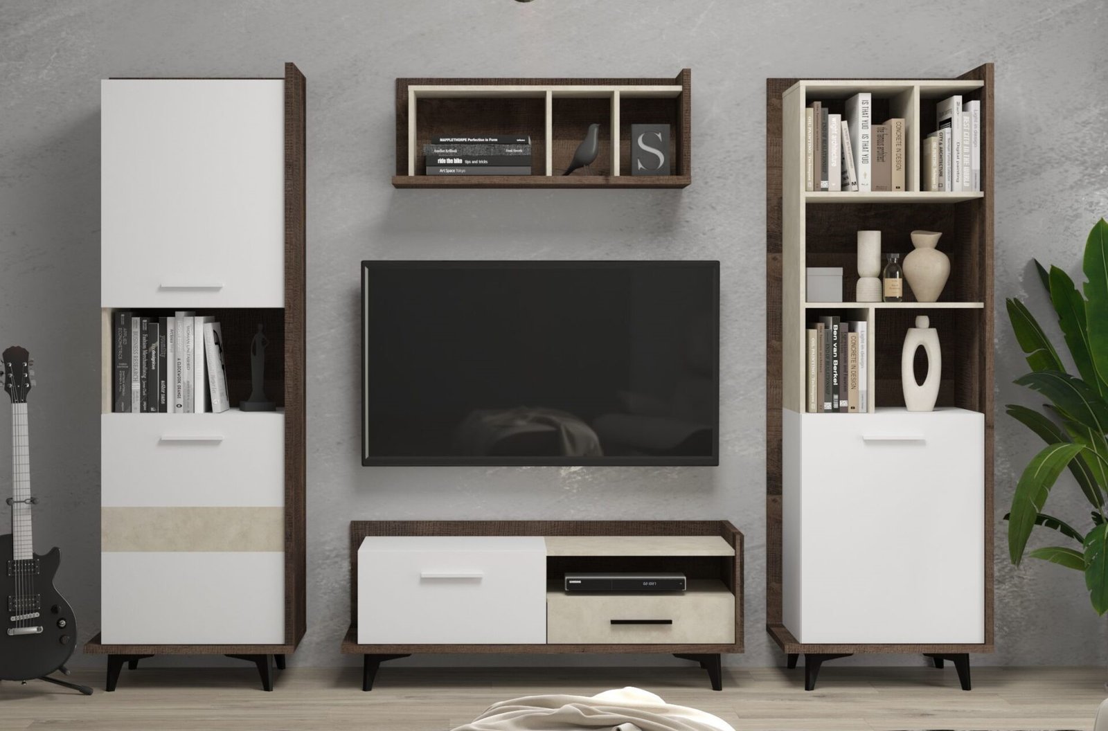 BOX furniture #2 room wall cabinet bookshelf TV cabinet shelf Grange oak white