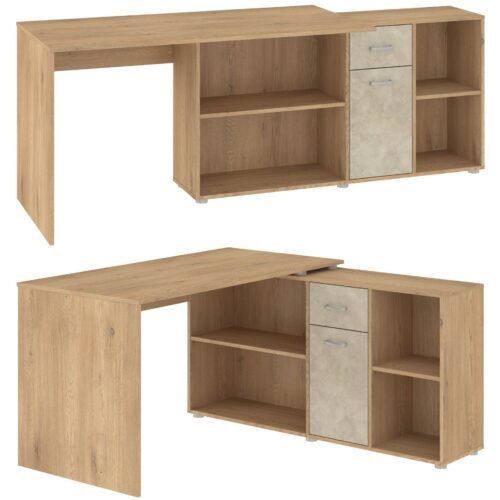 BEAT P corner table, simple, adjustable, gaming table, cremona oak, granada oak, almond color