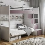 ENZO bunk bed with steps 90x200 cm