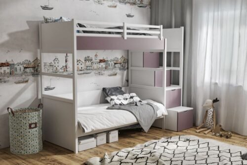 ENZO bunk bed with steps 90×200 cm
