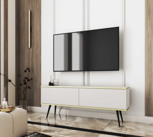 “Oro” wall-mounted or floor-standing TV cabinet, 135 or 175 cm, white