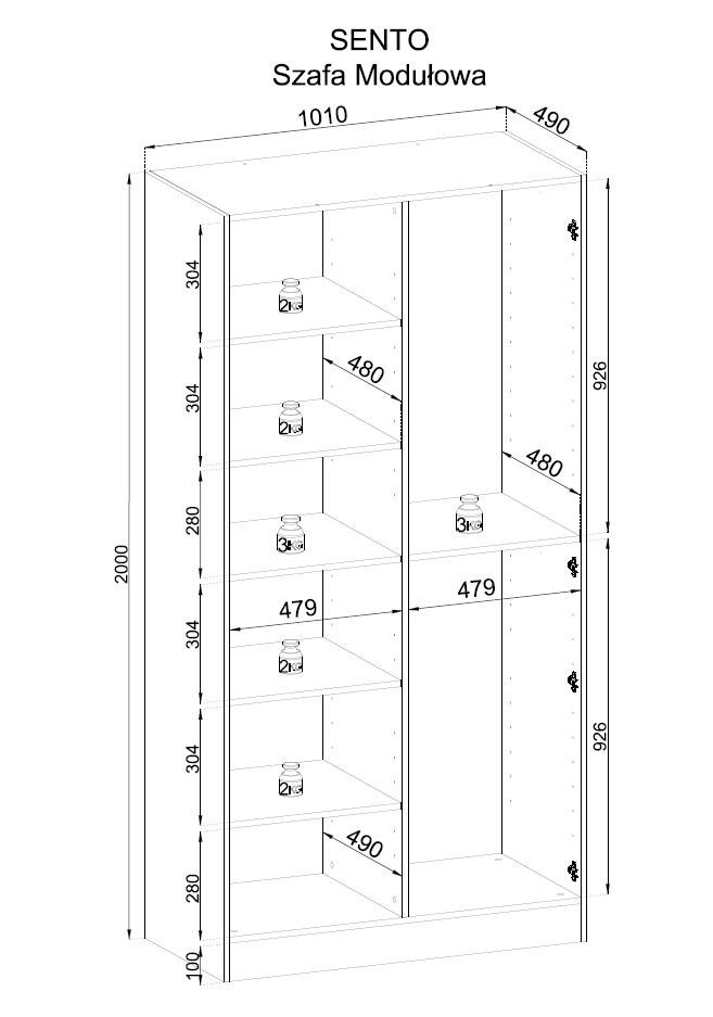 Sandboxes Senso cabinets 202 cm + anti-corrosion wall - 2 pcs - Image 5