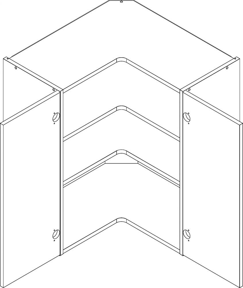 Upper wall-mounted corner cabinet 60 cm Natalia WRN P/L - Image 3