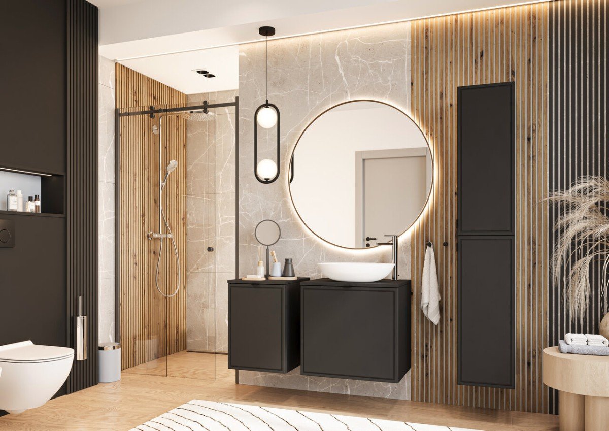 Elodie bathroom set, matte black