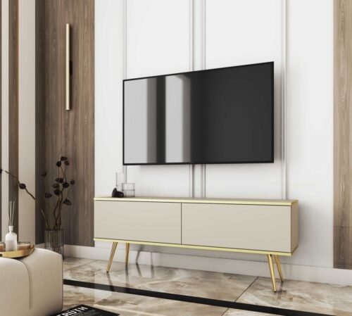 “Oro” wall-mounted or freestanding TV cabinet, 135 or 175 cm, beige