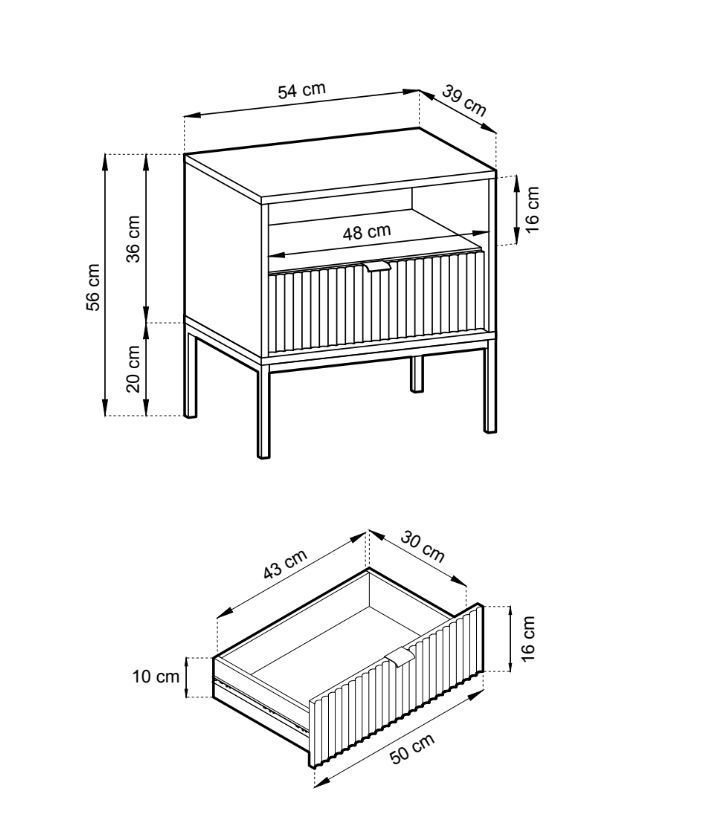 Nova S-54 bedside table, gray - Image 4