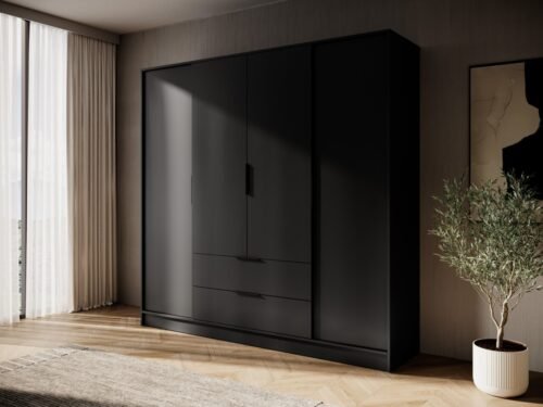 4-door loft-style wardrobe with drawers Kelly 4D