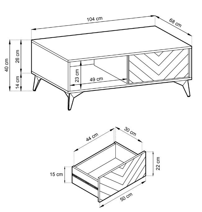 L140 Diamond coffee table – Evoke Oak - Image 3