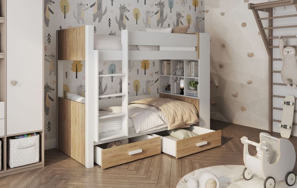 GASPAR bunk bed with drawers and shelf 90x200 cm - Image 6