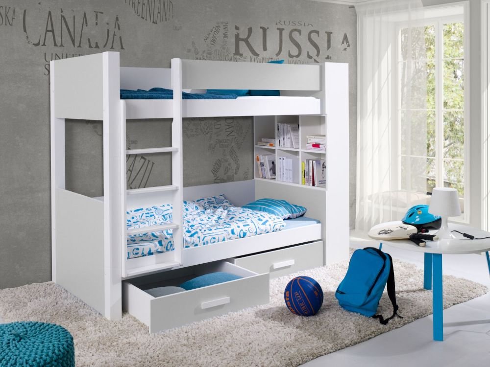 GASPAR bunk bed with drawers and shelf 90x200 cm - Image 7
